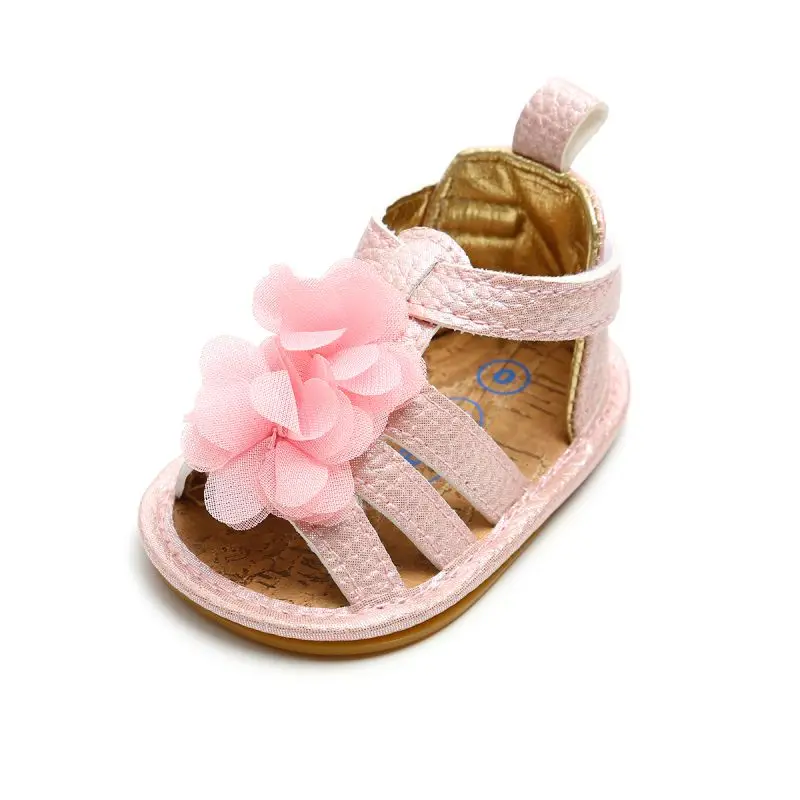Обувь с цветочным узором для девочек новые летние сандалии для девочек 0-18 месяцев модные Нескользящие сандалии для новорожденных в римском стиле с цветочным принтом