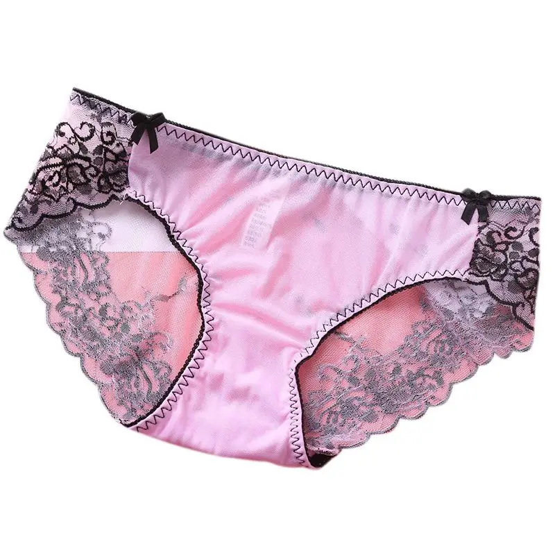 light pink Новинка, сексуальное модное женское нижнее белье, тонкая вышивка, низкая талия, кружевные брюки, чистый хлопок, промежность, кружевное нижнее белье для женщин - Цвет: light pink