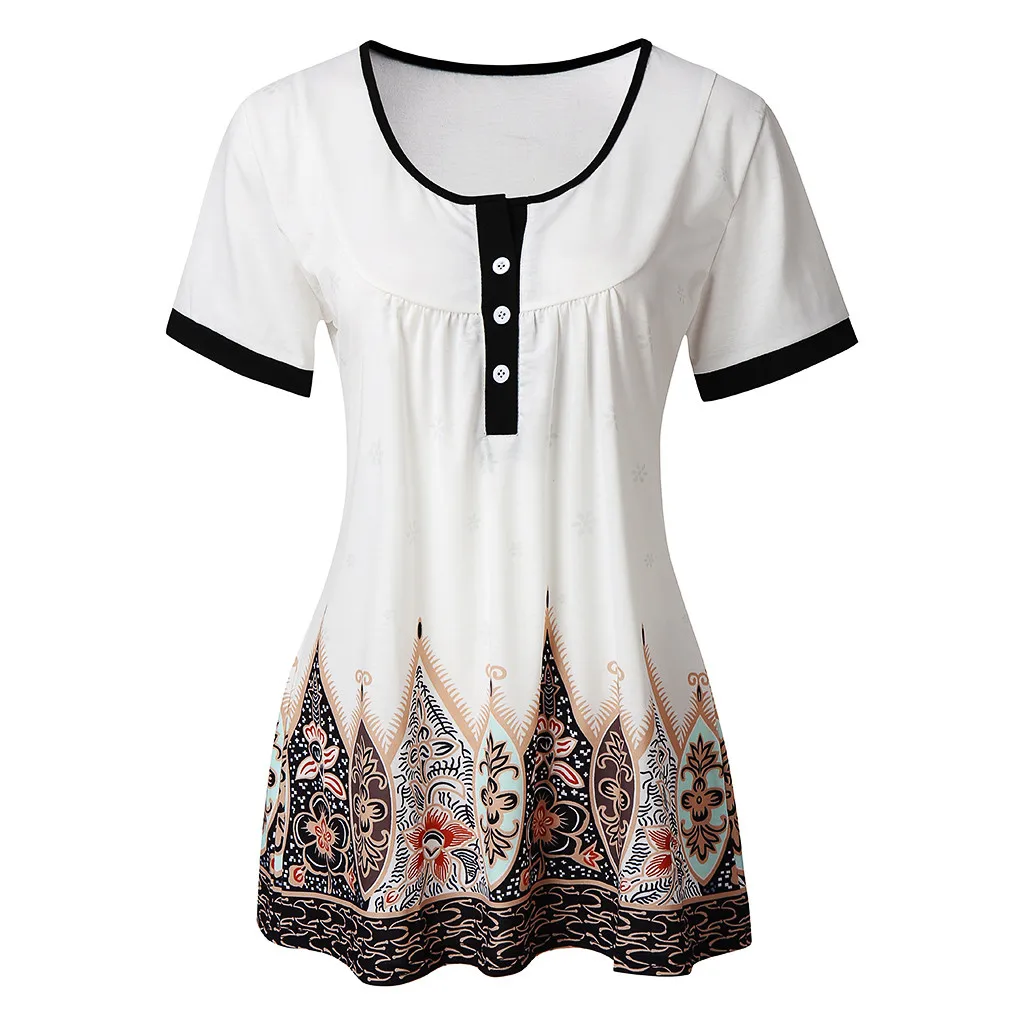 Женская блузка Футболка 2019 Новая мода для женщин Большие размеры Piinted на