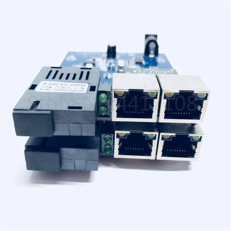 10/100M Fast Ethernet Switch Converter 20KM Fiber Optical Media Single Mode 2*RJ45 and 1*SC fiber Port PCBA | Мобильные телефоны и