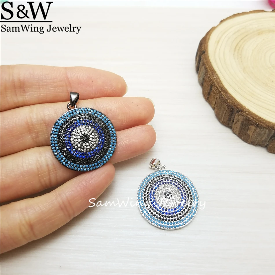10pcs Wholesale 2017 round blue eye size 25mm jewelry of the day new turkish pendant for necklace | Украшения и аксессуары