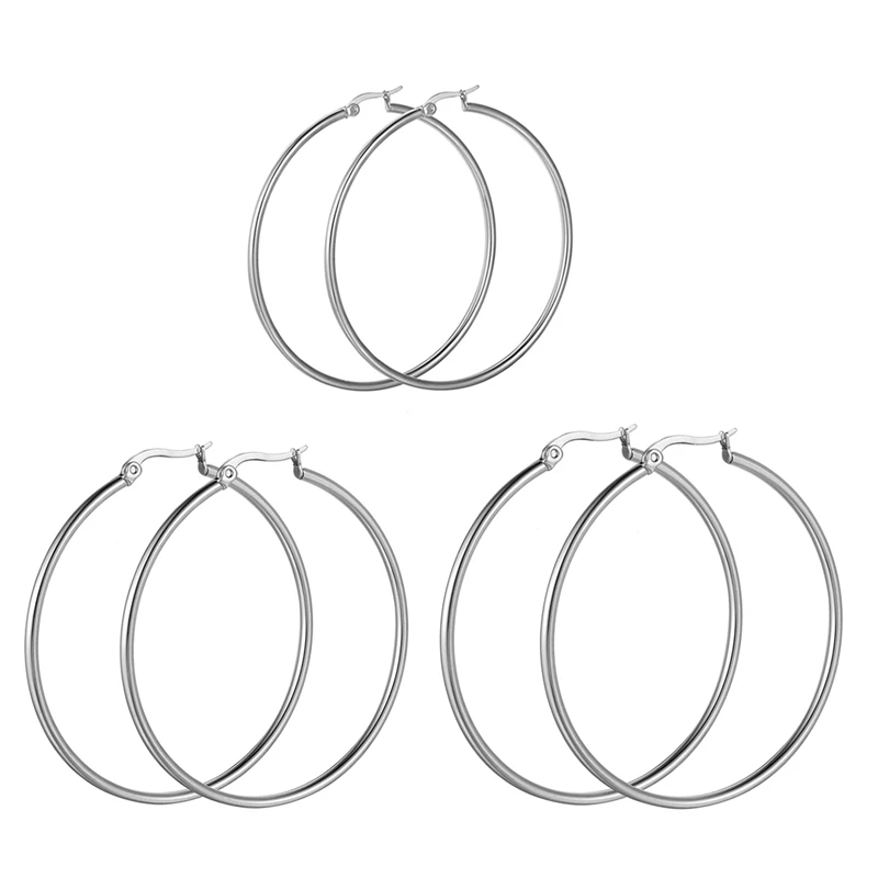 3 шт женские модные ювелирные изделия из нержавеющей стали серебряный цвет