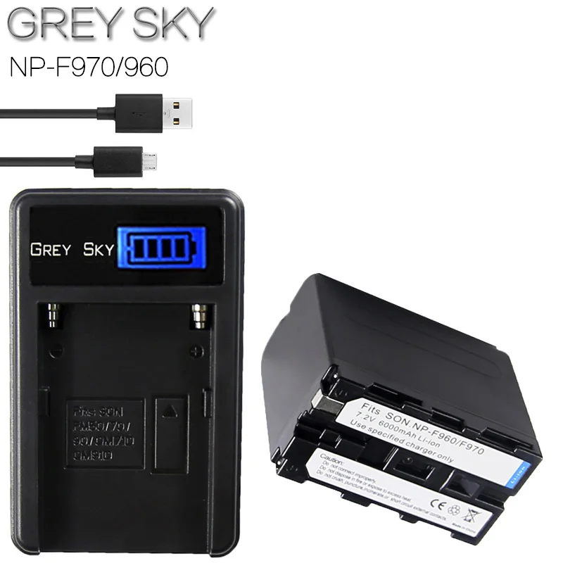 charger and 1battery NP-F960 NP-F970 ПСН 960 970 950 NPF960 NPF970 Батарея+ стены Зарядное устройство для sony PLM-100 CCD-TRV35 MVC-FD91 MC1500C L10 - Color: charger and 1battery