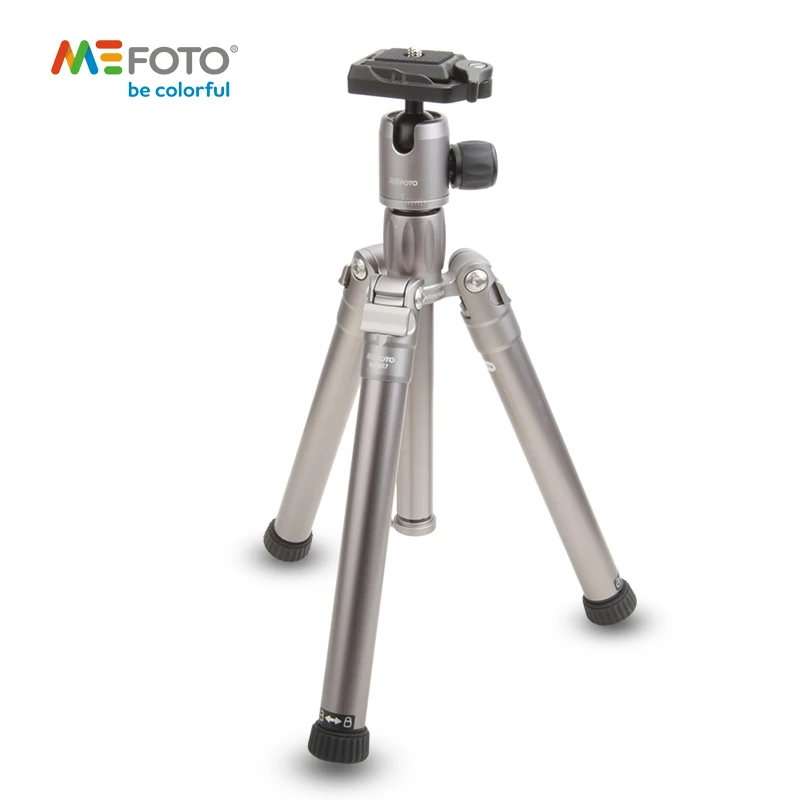 MeFoto MF007 штатив Reflexed монопод селфи палка Мини Переносные штативы для камеры с шаровой головкой 5 секций DHL - Цвет: titanium