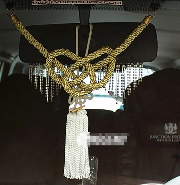 Gold Rope Один комплект JP соединительная планка производство автомобиля Золотой Кин TSUNA веревка и белый FUSA KIKU узлы для автомобиля зеркало заднего вида - Название цвета: Gold Rope