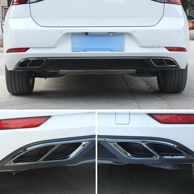 Крышка наклейки для VW GOLF автомобильный Стайлинг 3 шт. нержавеющая сталь наружный задний бампер обновление двойной переменной 2-4 хвостового горла