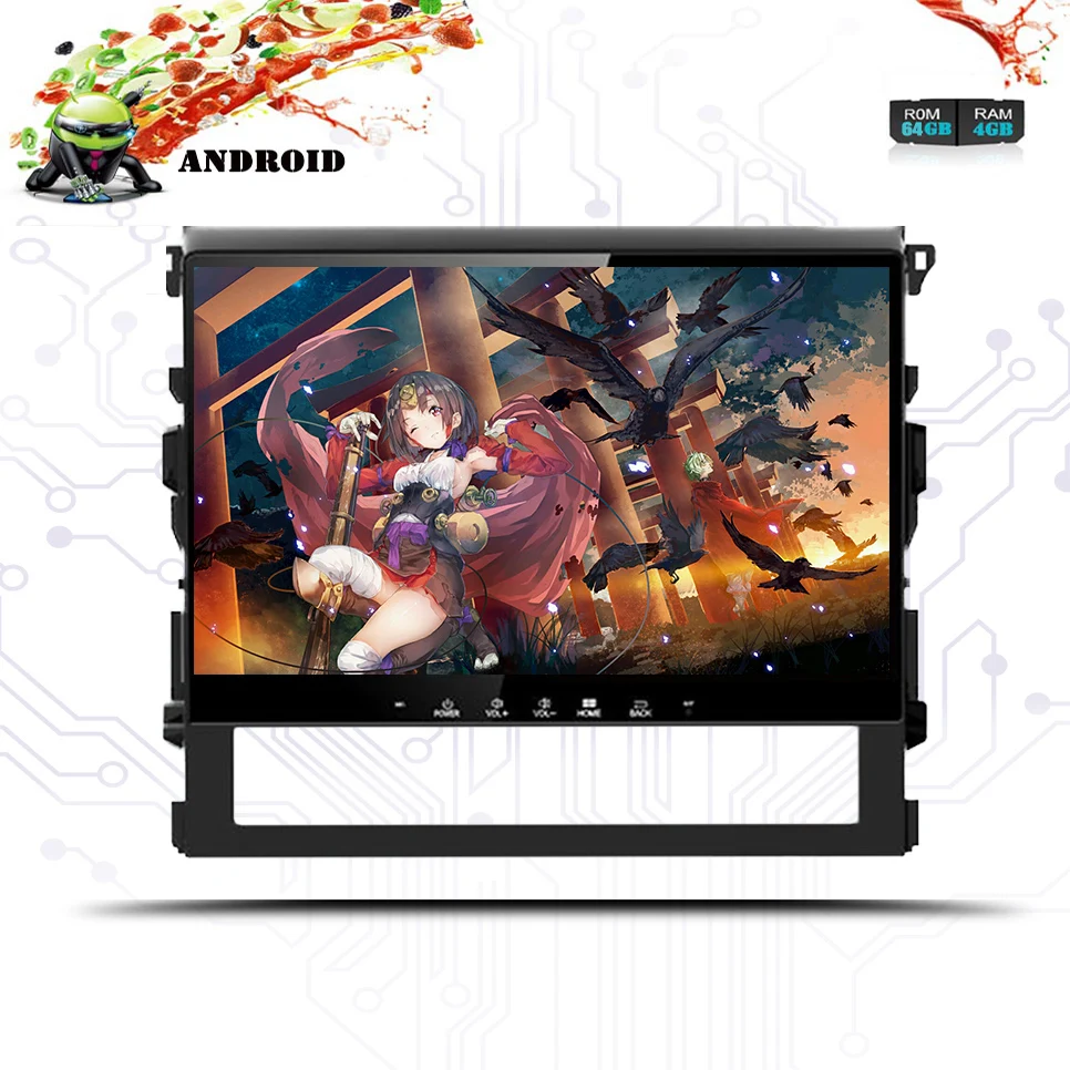 Автомобильный DVD плеер с GPS навигацией 4 Гб 64 ПЗУ 8 ядер Android 10 0 для Toyota Land Cruiser 200 LC200