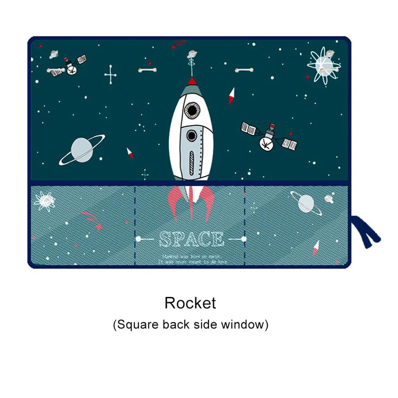 Rocket Мультяшное универсальное боковое окно автомобиля занавеска от солнца летняя Блокировка регулируемая детская Солнцезащитная тени солнечная сетка для хранения - Цвет: Rocket