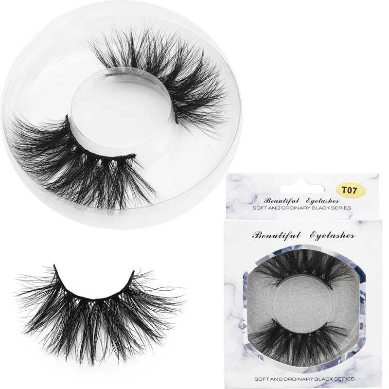 Длина 25 мм ресницы норковые толстые натуральные накладные большой объем мягкие