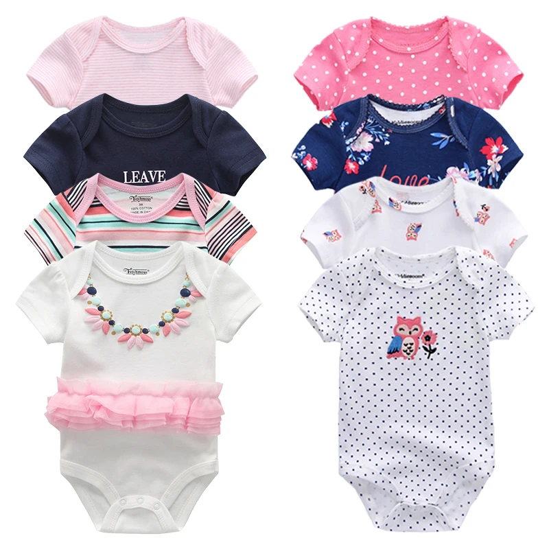 

8PCS/Lot Unisex Girls Baby Clothing Bodysuits Baby Girl Clothes Unicor Baby Boy Clothes Girl Dressn Cotton Roupas de bebe