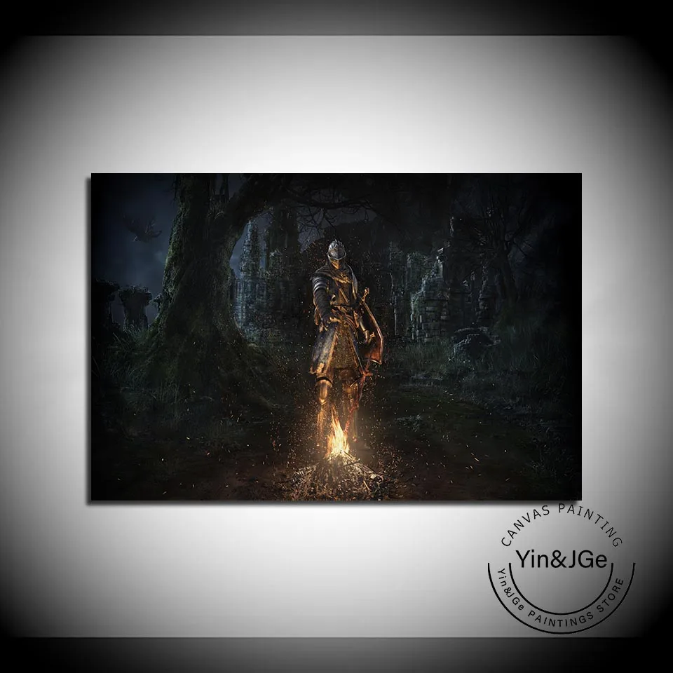 3 Панели, игра Dark Souls, холст, фехтовальщик, печатная живопись, гостиная, Настенная игра, Декор, картина, художественные работы, плакат, холст - Цвет: 4