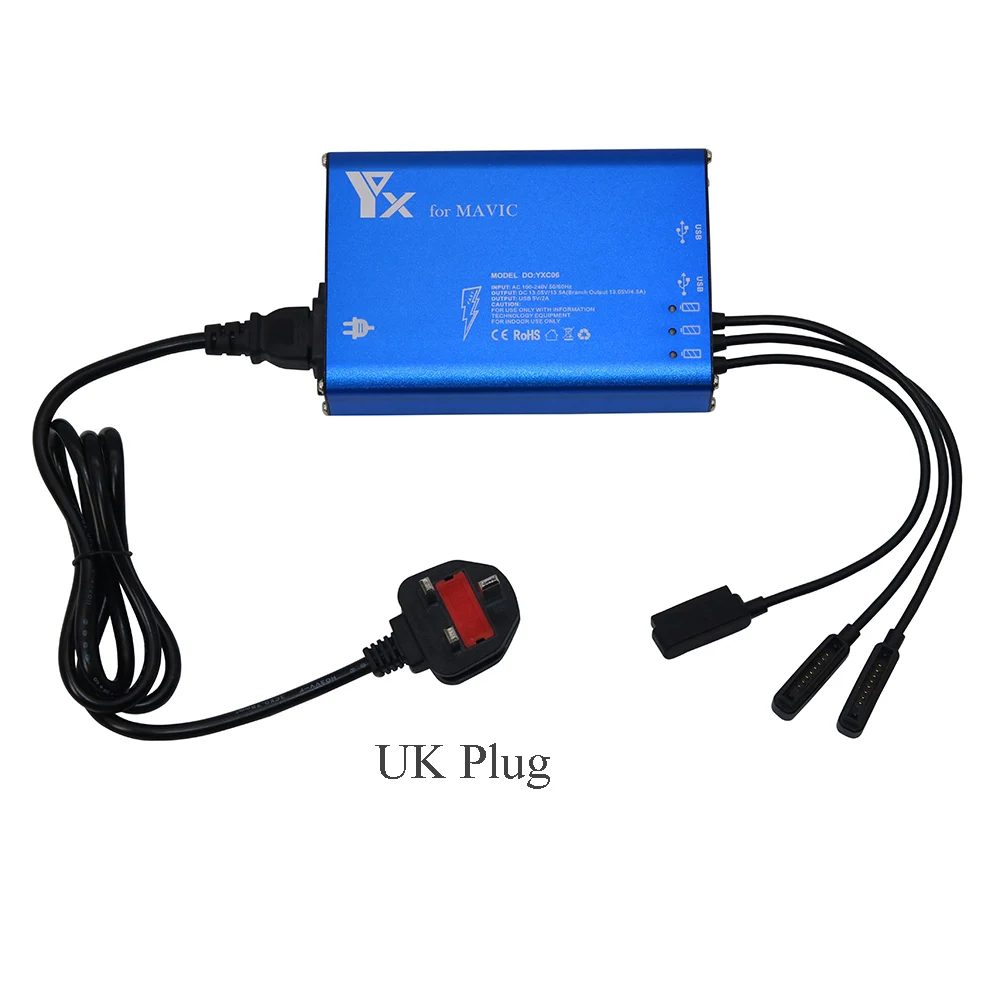 UK Plug Зарядное устройство концентратор для DJI Mavic Pro Платиновый аккумулятор зарядное устройство альпийский Дрон 5 в 1 Смарт мульти зарядное устройство смартфон Mavic зарядное устройство YX - Цвет: UK Plug