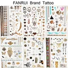 Звезда Луна алмазный Золотой наклейки-тату с эффектом 