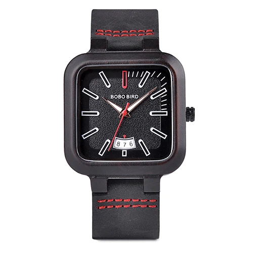 Leather Band R09-2 Наручные часы марки Relogio Masculino от BOBO BIRD, мужские кварцевые наручные часы в деревянном корпусе, мужские наручные часы, роскошные наручные часы от известного бренда на свидание, подарок мужчине, W-R09 - Цвет: Leather Band R09-2