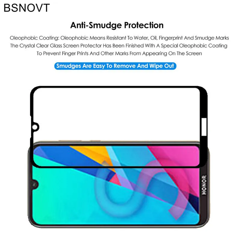 2 piezas de vidrio para Huawei Honor 8S Protector de pantalla de tel&eacute;fono completo pegamento vidrio templado para Huawei Honor 8S vidrio para Honor 8S BSNOVT-1