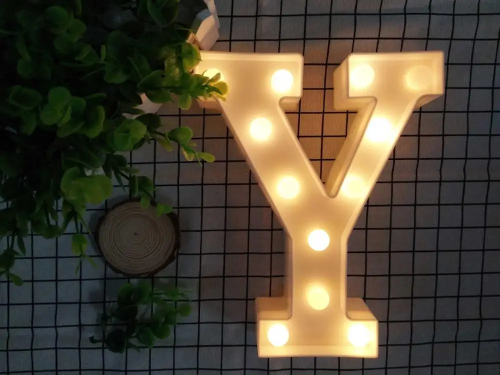 Y Настольный светильник 3D светодиодный ночник Настенный светильник A-Z буквенным символом алфавита украшение в помещении Рождественский знак шатра романтический дисплей - Цвет абажура: Y