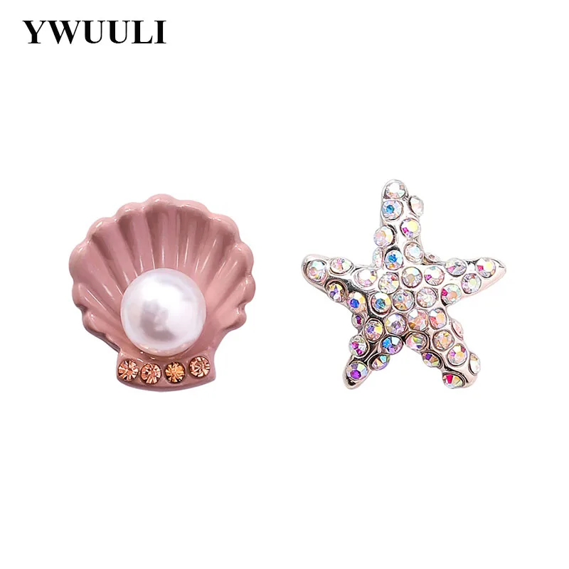Cute Korean Rhinestone Ocean Starfish Dolphin Crab Stud Earrings for Women Creative Shell Pearl Fashion Jewelry MJ1433 | Украшения и