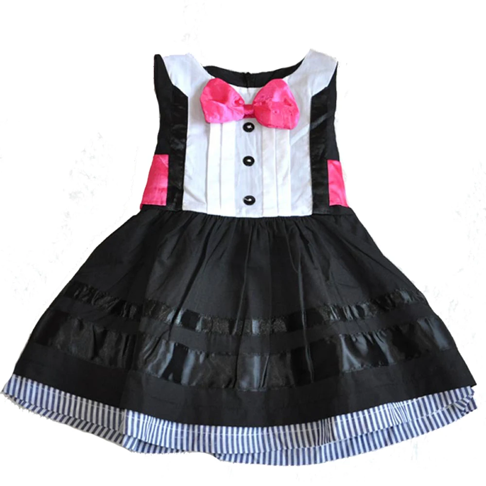 Children Girls Dresses Patchwork Sleeveless Bow Tie Baby 2018 New Summer Clothes Infant Cute Princess Dress | Детская одежда и