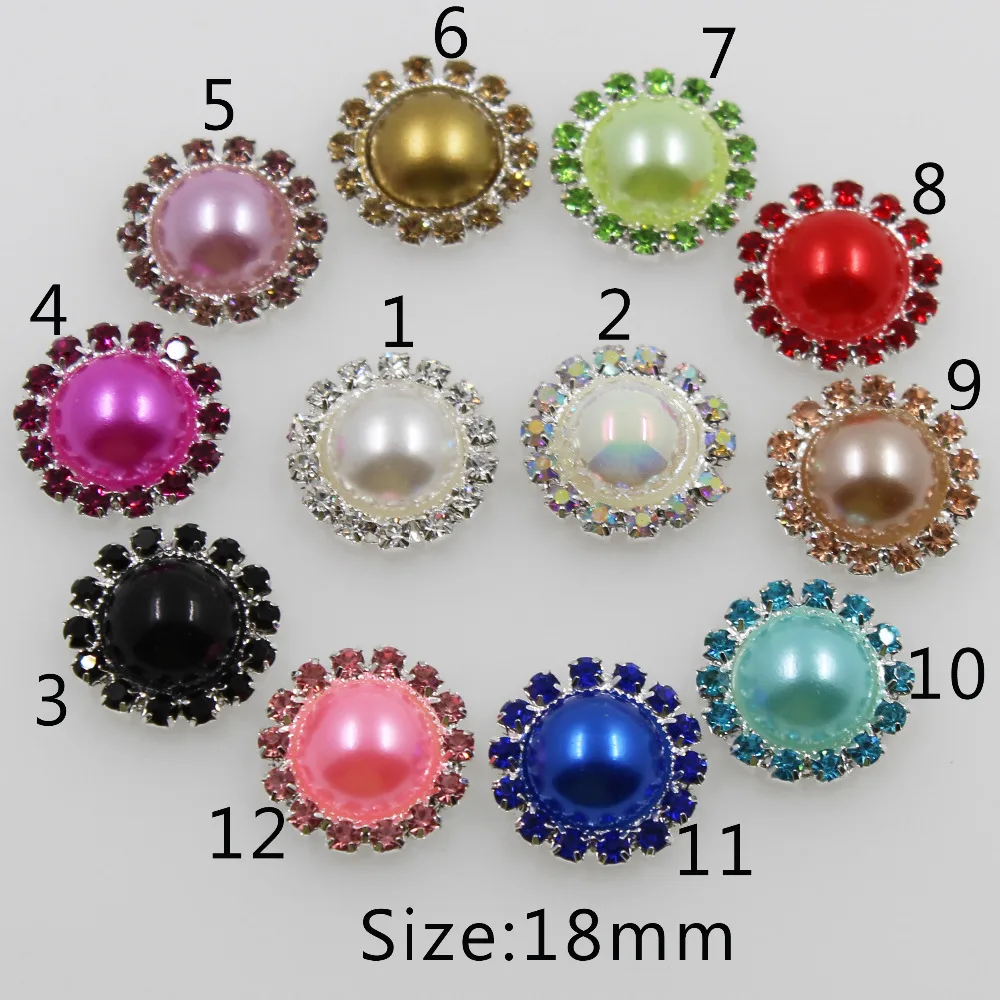 10 шт. круглые пуговицы с жемчугом 18 мм|rhinestone buttons|round rhinestone buttonpearl buttons |