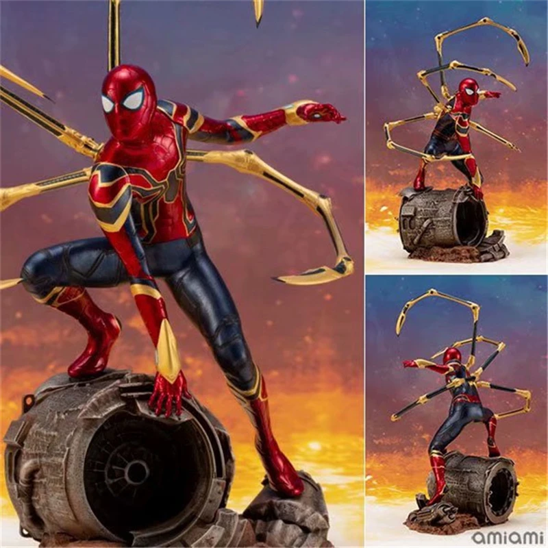 Marvel Мстители Бесконечность войны Железный Человек-паук статуя мужчины аниме Человек-паук ПВХ фигурка Коллекционная модель игрушки с супергероями кукла подарок