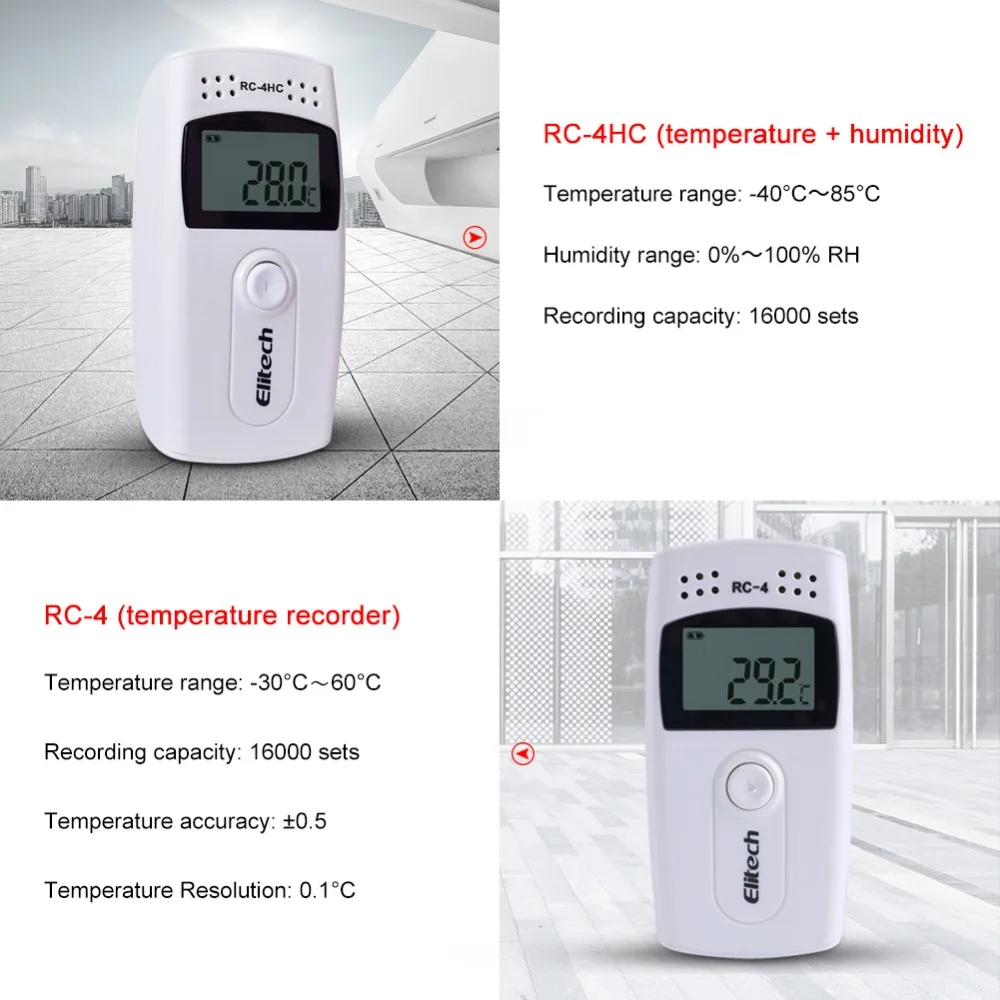 Цифровой USB Регистратор данных влажности и температуры встроенный NTC сенсор