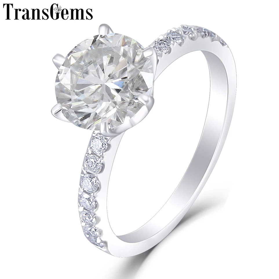 Женское кольцо для помолвки transcgems PT 950 ПЛАТИНА 1 5 карат диаметр 7 мм F цвет