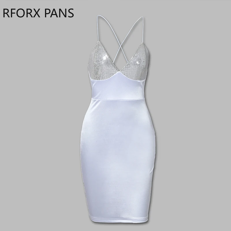 Spaghetti Strap Sequins Bodycon Dress