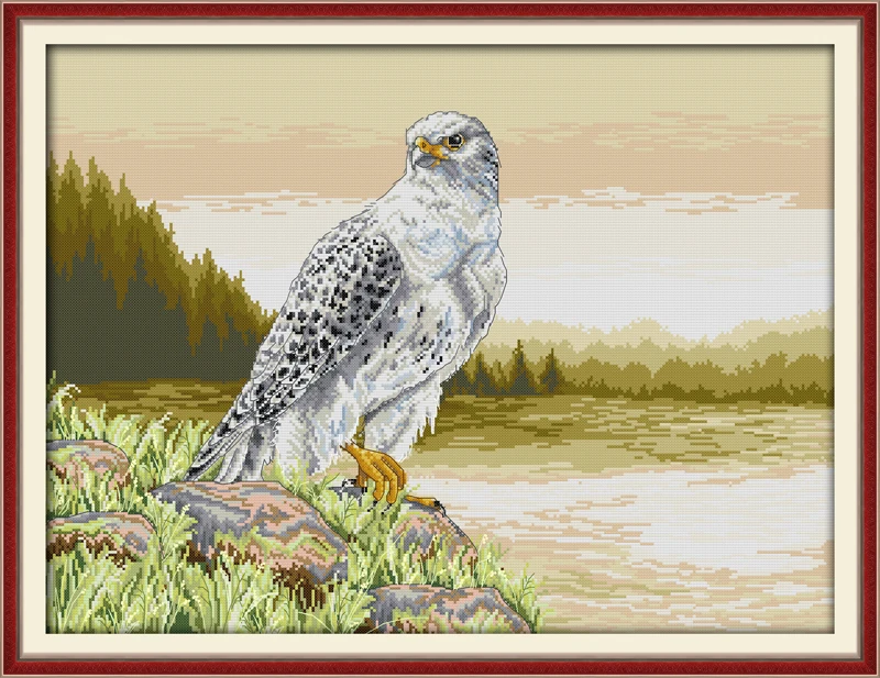 

Falcon cross stitch kit 18ct 14ct 11ct count printed canvas stitching embroidery DIY handmade needlework