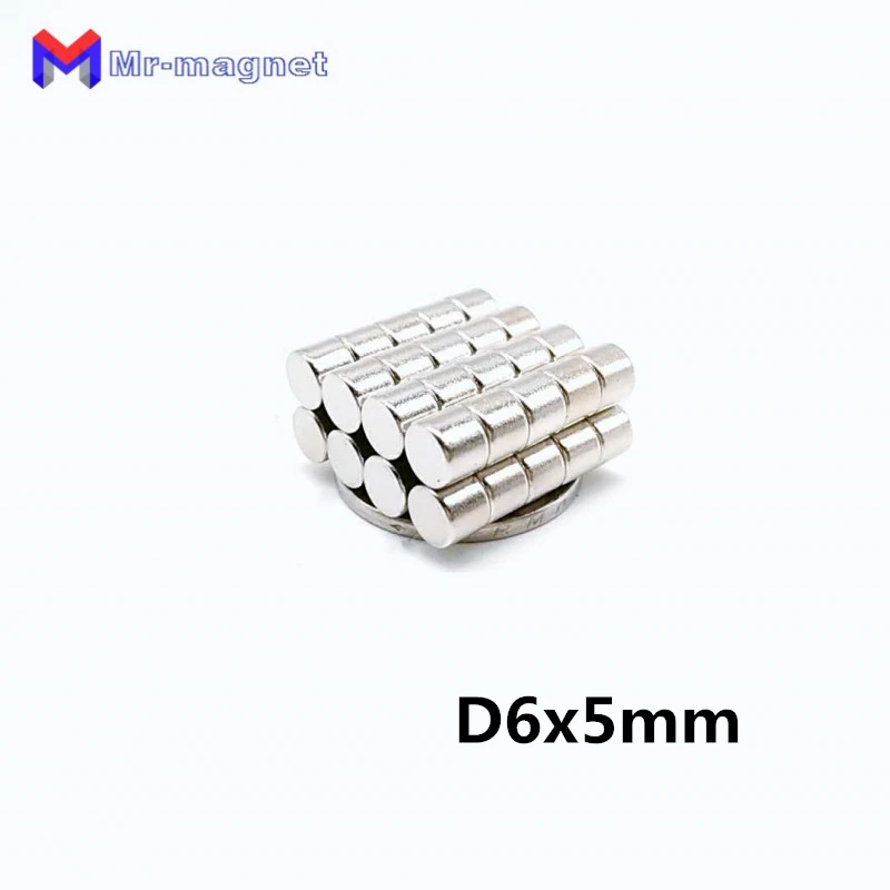 200 шт. горячая Распродажа 6x5 мм магнит 6x5 N35 Супер сильный редкоземельный неодимовый магнит D6x5, 6 мм x 5 мм маленький холодильник 6*5 магнитов D6* 5 мм