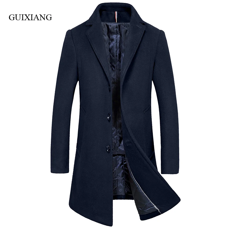Новое поступление 2017 Стильное мужское модное повседневное шерстяное пальто