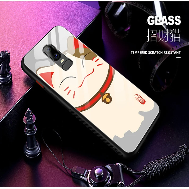 Жесткий чехол из закаленного стекла для Oneplus 6, чехлы с мультяшным влюбленным, чехол One plus 6, чехол Oneplus6 1+ 6, Защитные Чехлы A6000 Fundas