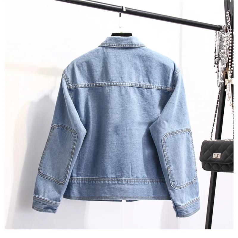 Весенняя короткая джинсовая куртка для женщин 2018 винтажная Harajuku Оверсайз