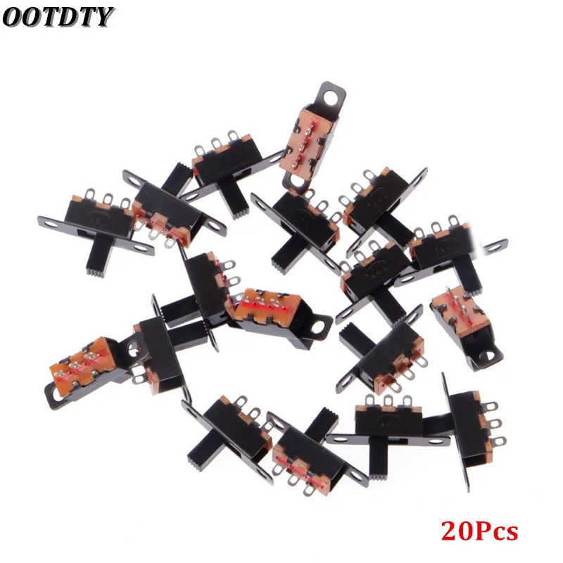 OOTDTY 20 шт. DC 50 в 0.5A 3 штырьков для припоя 2 положения SPDT 1P2T мини панель слайд