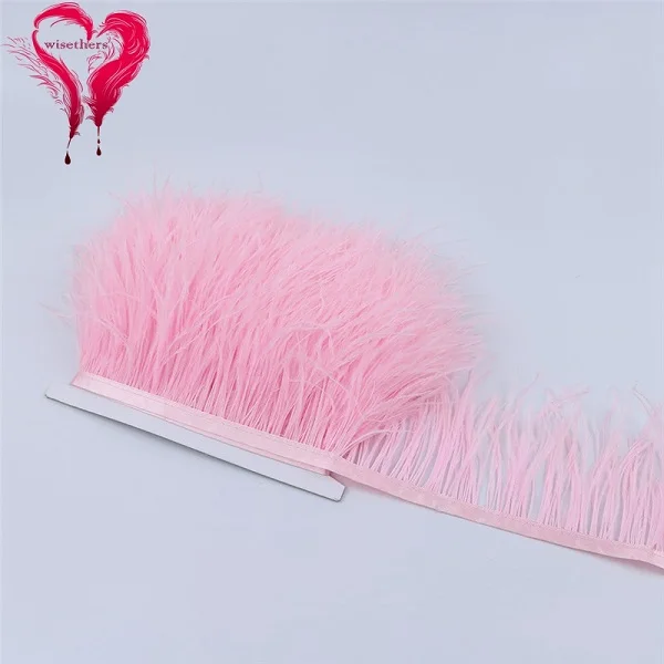 Baby Pink 30 цветов, ширина 1 метр, 8-10 см, милые мягкие крашеные пуховые цветные натуральные страусиные перья, бахрома, отделка для шитья обуви - Цвет: Baby Pink