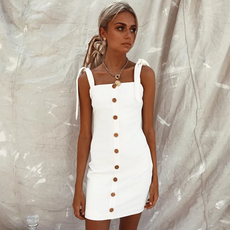 Новинка 2019 года Цвет Xia Chun на бретельках с одной пуговицей без рукавов ягодицами