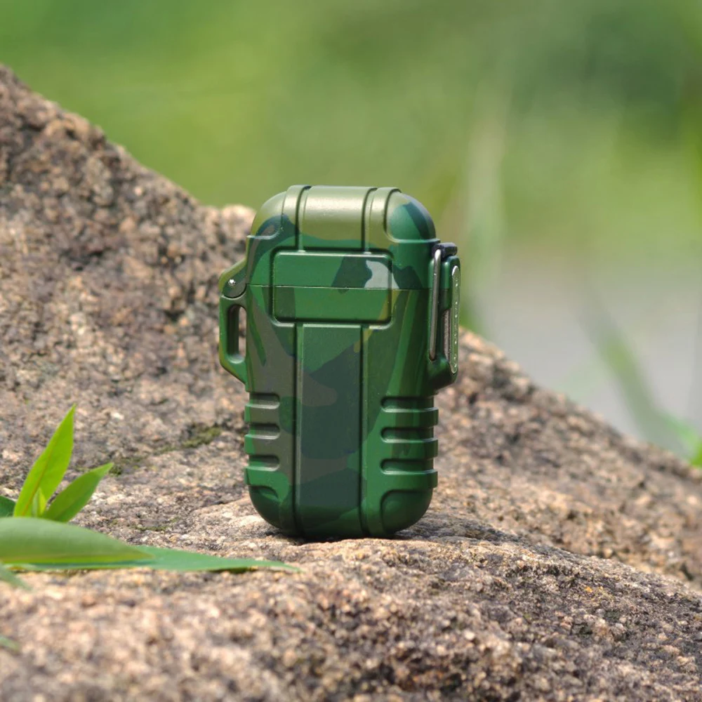 Usb зажигалка водонепроницаемая для сигарет курения с двойной дугой улицы