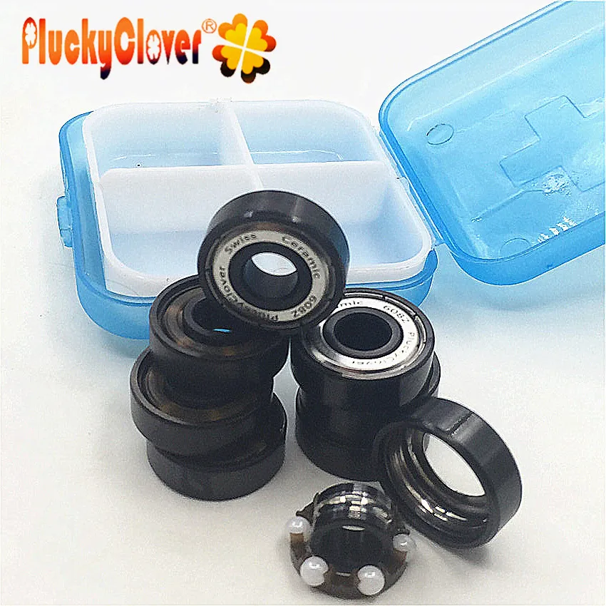 1 шт. pluckyclover Швейцарский белый или черный Керамика гибридных шариковый подшипник 608Z Спиннеры роликовый подшипник скутер Лонгборд Подшипники