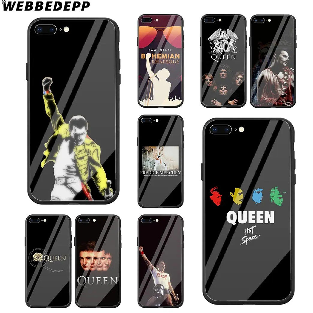 WEBBEDEPP Фредди Меркури королева чехол из закаленного стекла для телефона Apple iPhone Xr Xs