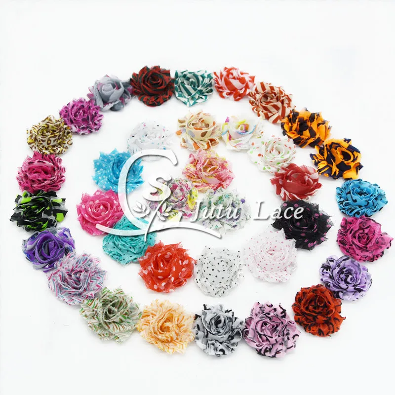 500 pcs/lot 1.5'' print mini Shabby Rose trim Flower rose Trim Wholesale Fabric | Аксессуары для одежды