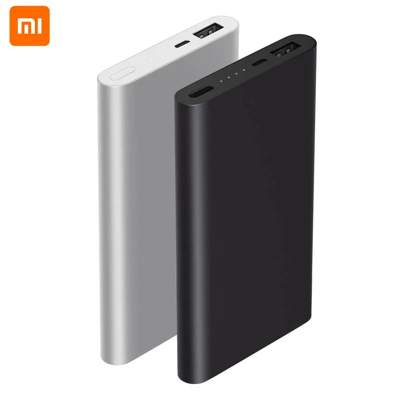 Xiaomi power Bank 2 10000 мАч Внешняя батарея с поддержкой 18 Вт Быстрая зарядка ультра тонкий для мобильных телефонов Быстрая зарядка один USB