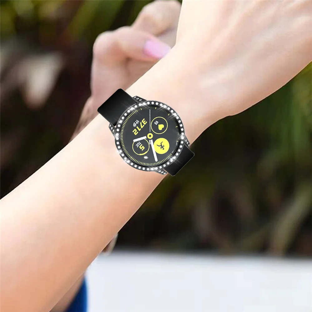 Черный Защитный чехол для samsung Galaxy Watch активный пластиковый ПК Алмазный чехол против царапин fall-осенний чехол-бампер аксессуары