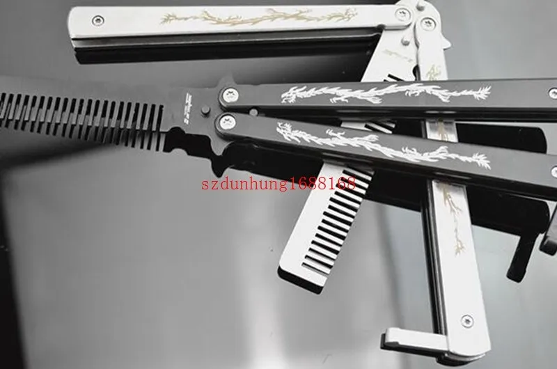 120 шт. Смарт Практика Balisong Бабочка двойной нож «дракон» многофункциональный металлический тренажер в форме расчески