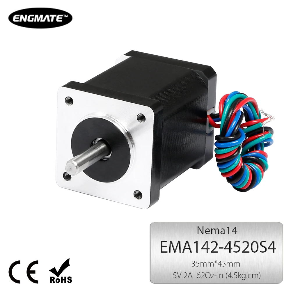 ENGMATE Nema 14 Шаговый Мотор 62Oz-In 2 фазы 2A для ЧПУ-милл-маршрутизатора Резка EMA142-4520S4