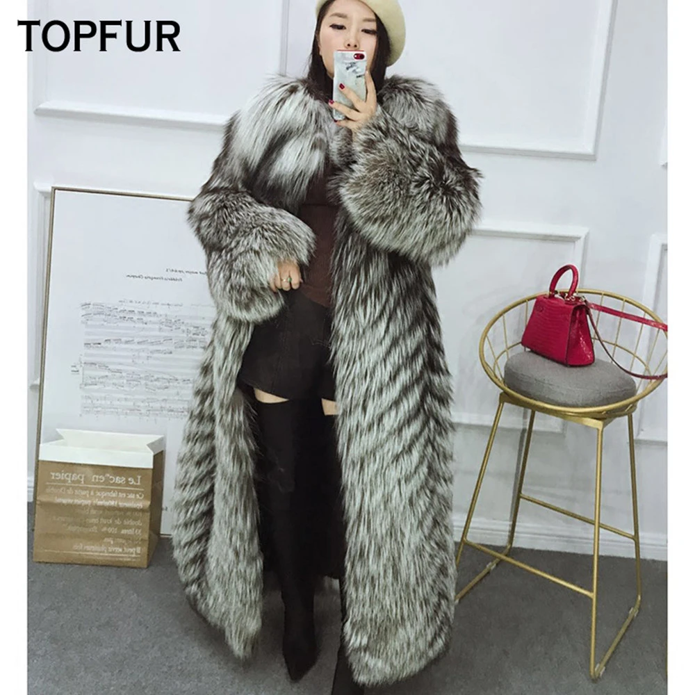 TOPFUR 2020 новые модные пальто из натурального Лисьего меха для женщин зимнее с мехом