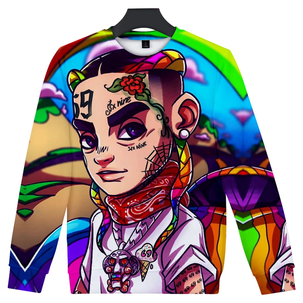 6IX9INE TEKASHI 69 толстовка с 3D принтом и круглым вырезом для женщин мужчин Повседневный