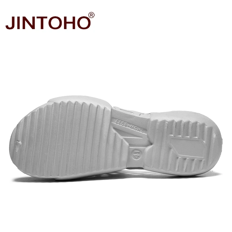 JINTOHO/унисекс Пляжная Летняя обувь модные мужские сандалии плоские для Для мужчин