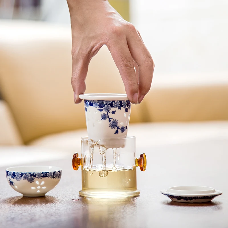 Креативный дорожный чайник портативный чайный набор 1 2 чайные чашки китайские