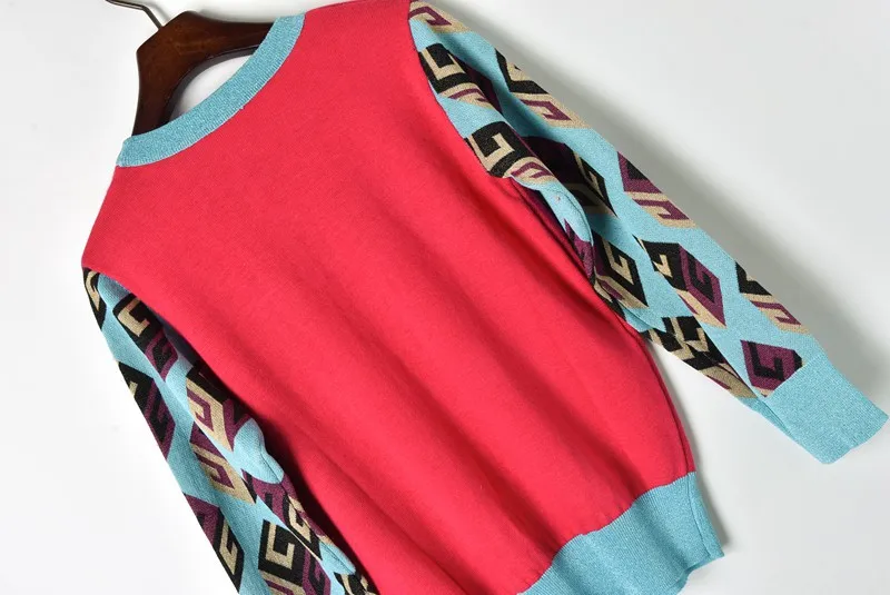 Fashion Women Sweater Tiger Head Cube Pattern Jacquard Knitted Pullovers Long Sleeve Winter Cool Runway | Женская одежда