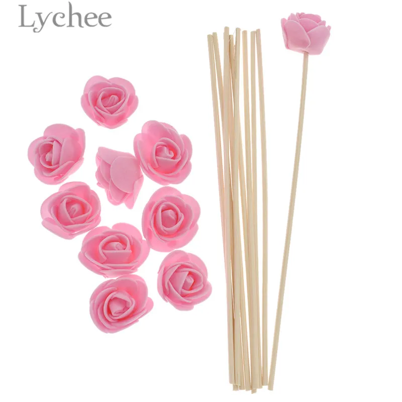 Lychee 10 шт. аромат ротанга диффузор Замена заправка палочки искусственный цветок палочка ладан ароматерапия украшение дома - Аромат: 2