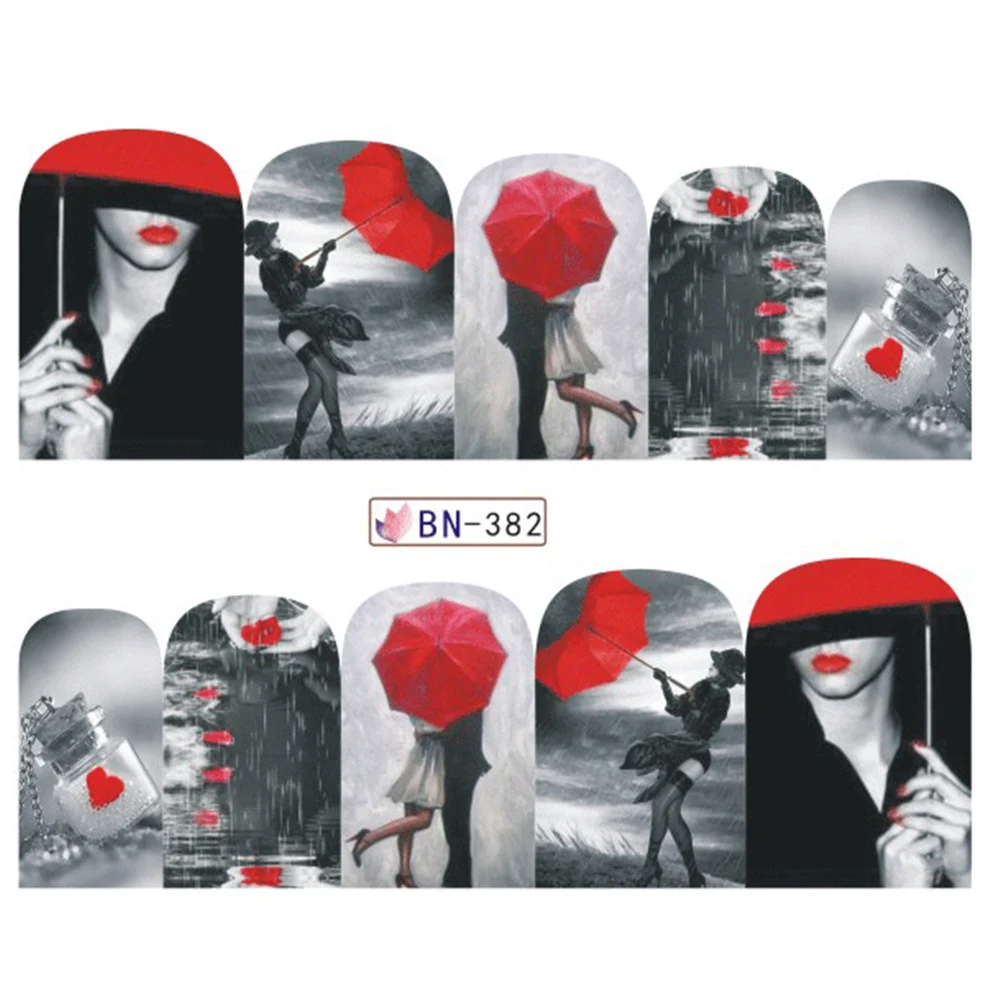 Paris Rose Tower Water Transfer Decals Wraps Nail Stickers Manicure Art Decor | Красота и здоровье